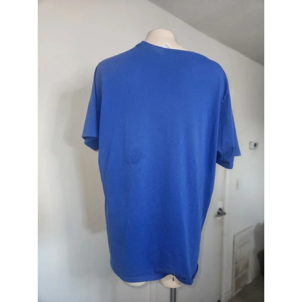 Nike Dri-FIT Mens T-Shirt Royal‎ Blue Silver Swoosh Logo Athletic Tee Size XLT